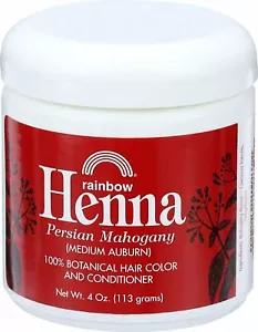 Rainbow Henna Haircolor & Conditioner Persian Mahogany Medium Auburn 4 oz 3 Pack - Picture 1 of 3