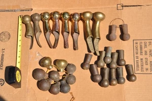 LOT of Vintage Horse Harness Hanes HANDLES / TIPS Steampunk Cane Walking Stick - Picture 1 of 21