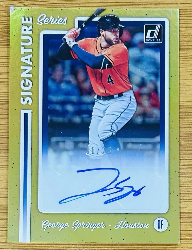 2017 Donruss George Springer GOLD AUTO /25 Blue Jays Walkoff HR World Series🔥 - Image 1 of 4