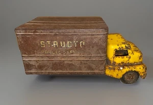 Vintage 50er Jahre Structo Paketdienst Kastenwagen Pressstahl Spielzeug - Teile restaurieren - Bild 1 von 10