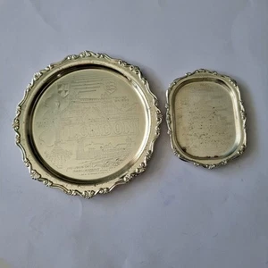 2x Vintage Silver Plated Decorative London England Souvenir Trays - Picture 1 of 15