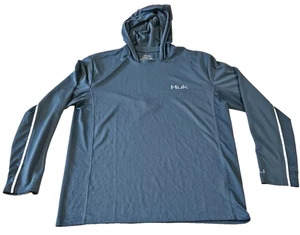 Sudadera con Capucha Huk Para Hombre Grande Azul Rendimiento Pesca Pullover Suéter Sudadera - Imagen 1 de 14
