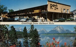 Greetings from Jackson Hole,Ranch Inn,WY Wyoming Postcard - Picture 1 of 2