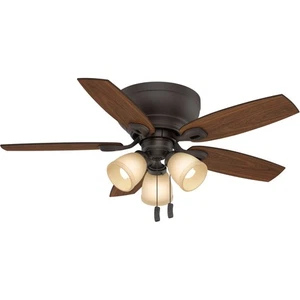 New Casablanca Durant Gallery 44" Low Profile Ceiling Fan w/ Light - Bronze - Picture 1 of 9