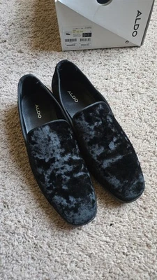 Mocasines sin cordones ALDO de cuero de gamuza negro para hombre talla 8 Foto 1 de 3