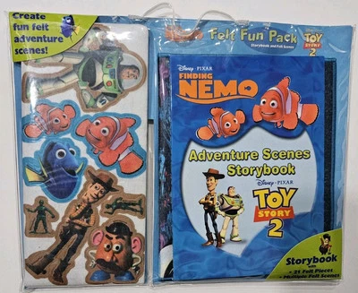 Disney Buscando a Nemo y Toy Story 2 Libro de cuentos y escenas de fieltro RARO 2004 Nuevo Foto 1 de 4