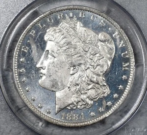 1884-O Morgan Dollar PCGS MS64DMPL Deep Mirror Prooflike! #7EMW - Bild 1 von 3