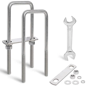 2 Sets Heavy Duty Square U Bolts 3 Inch Wide,M12 Thread Size,304 Stainless Steel - Picture 1 of 7