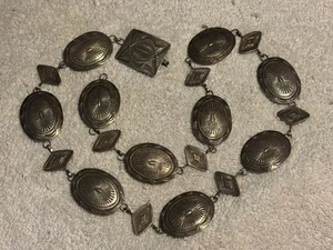 Vintage Silver Native American Concho Belt 30“ Long 103 Grams Navajo - Picture 1 of 10