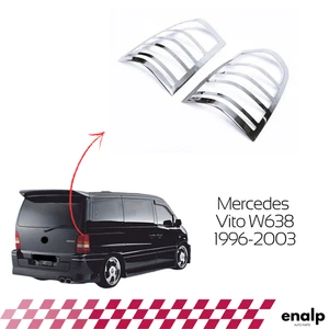 Juego de 2 molduras de marco de luz de freno cromada de acero inoxidable para Mercedes Vito W638 - Imagen 1 de 6