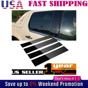 For 2007-2014 Cadillac Escalade/ESV/EXT SUV 4Pcs Black Pillar Posts Door Trim - Picture 1 of 13