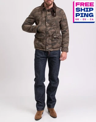 RRP€1800 JACOB COHEN Jacket IT50 US40 L HANDMADE Wool Blend Camo Rabbit Fur - Image 1 of 4