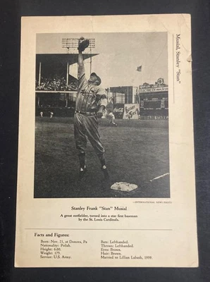 Rare Stan Musial 1946-49 Sports Exchange 7"X 9" Rookie Card W603 - Image 1 of 4