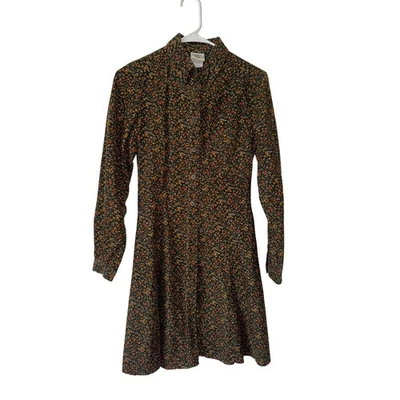 Vintage Laura Ashley Floral Corduroy Dress Button Front Shirt Dress  XS 4 - Image 1 of 4