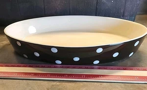 SPODE BAKING DAYS schwarz weiß gepunktet oval BÄCKER BACKFORM - Bild 1 von 11