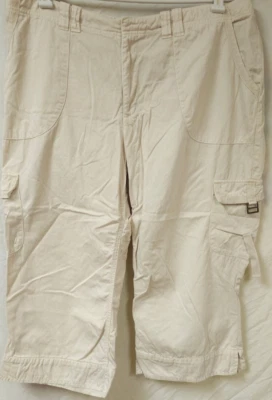 Pantalones capri de playa Caribbean Joe para mujer 20W marfil utilitario cargo 42x22 Foto 1 de 4