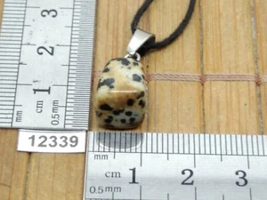 Pendentif JASPE DALMATIEN + cordon reglable mineraux pierre roulée reiki collier - Imagen 1 de 1
