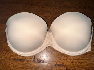 Pink By Victoria Secret Wear Everywhere Push-Up Strapless Bra Size 32D Beige EUC - Picture 1 of 5