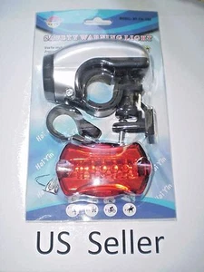 WOW NEW Bike Bicycle Waterproof 5 LED Head Light+5 LED Rear light US Seller - Picture 1 of 4