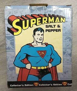 Juego de coctelera de sal y pimienta arte arcilla DC Comics Superman 1998 artículo #2602 - NUEVO - Imagen 1 de 7