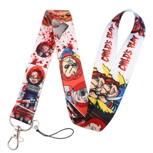 Chucky Doll Child's Play Classic Horror Movie Themed White ID Holder Lanyard - Picture 1 of 3