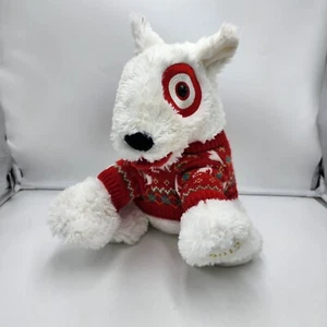 Target Bullseye Christmas Sweater Puppy Dog Plush Red 12" 2012 Stuffed Animal - Picture 1 of 5