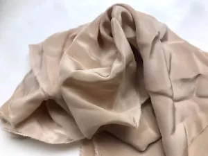 14x56 100% Silk Habotai Fabric Remnant solid Nude color Lightweight Shiny Silk - Picture 1 of 5