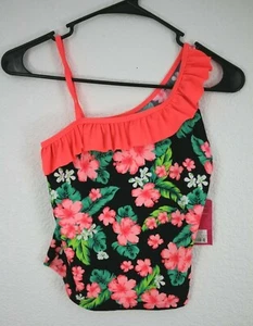 NEW Xhilaration Floral Girl's UPF 50+ Swimsuit Top Size L (10-12) - Picture 1 of 4