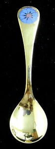 1972 STERLING SILVER GEORG JENSEN GOLD WASH & ENAMEL CHRISTMAS SPOON - Picture 1 of 3