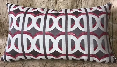 51cm X 30cm 20” X 12” contemporary Pink Grey Handmade Cushion Cover Rectangle B - Image 1 of 4