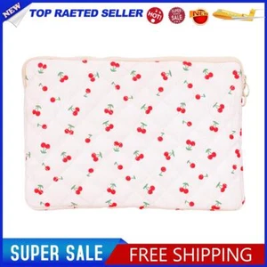 Soft Quilted Tablet Bag Embroidery Laptop Sleeve Puffy Pad Bag (White Cherry M) - Photo 1/5