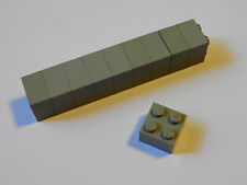 LEGO - Quadratische  Steine - grau - 10 Stück - 2 x 2  gebraucht (A37)
