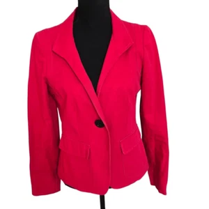 AK Anne Klein Womens Cotton Blend Jacket Blazer Red Size 2 - Picture 1 of 12