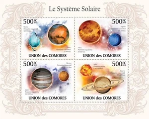 The Solar System, planets, Space Comores 2010 m/s Mi. 2626-2629 #CM10104a - Picture 1 of 1