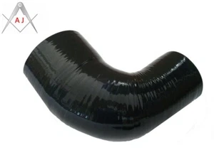 Black ID 3.11" to 3.31" 79mm-84mm 90 Degree Silicone Elbow Coupler Reducer Hoses - Picture 1 of 6