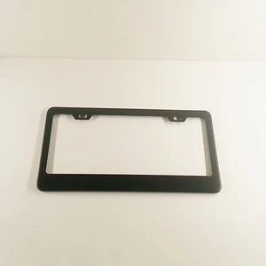 Black Stainless Steel Licnese Frame Fiat Honda Toyota Audi Subaru Scion Ford Ram - Picture 1 of 11