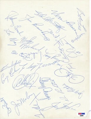 1968 Cincinnati Reds Signed Sheet - PSA/DNA Pete Rose + Johnny Bench Rookie Year - Image 1 of 2