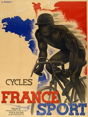 "France Sport" - Póster clásico de bicicleta Tour de Francia de 1920 - 24x32 Foto 1 de 3