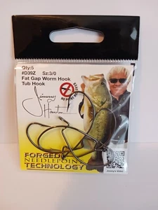 Daiichi D39Z Fat Gap Worm Tube Fish Hook Size 3/0, 5 Pack, Made in US - Picture 1 of 5