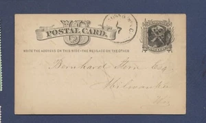 USA - UX5 - mailed to Milwaukee Wisconsin - c 1877 - fancy cancel -- c - Picture 1 of 2