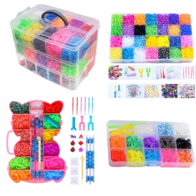 Auswahl XXL Sets Loom Bands Diy Basteln Kreativ Armband Webrahmen Gummibänder