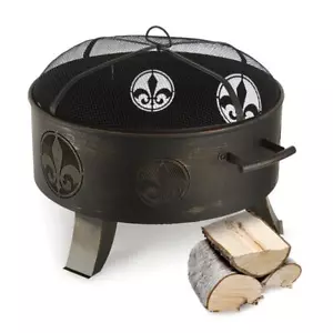 Cuenco de fuego jardín chimenea terraza fuego de leña acero Ø 60 cm negro - Imagen 1 de 4