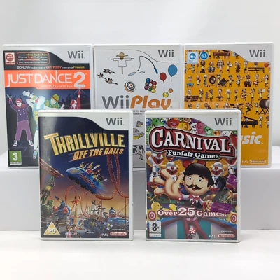 Nintendo Wii PAL 5 Game Lot Bundle - Play Thrillville Music Carnival Just Dance - Image 1 of 4