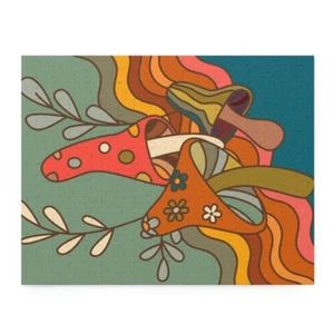 Puzzle (120, 252, 500 Teile) - Retro Pilze - Bild 1 von 4