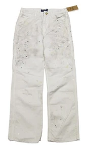 Polo Ralph Lauren Boys Cream Paint Splatter Graphic Print Jeans - Picture 1 of 6