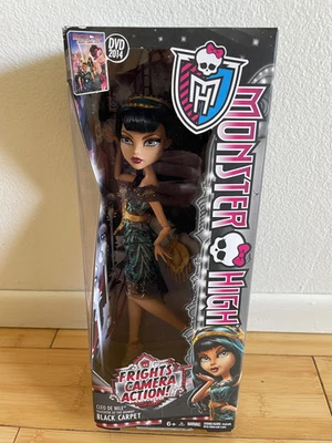 Monster High Frights Camera Action Cleo De Nile Fashion Doll Black Carpet NIB - Image 1 of 4