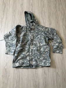 US Army ECWCS Parka Jacket Mens Large Universal Camo Cold Weather Hooded Coat - Picture 1 of 9