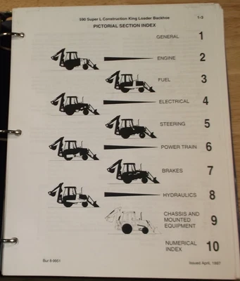 CATÁLOGO DE LIBROS MANUAL DE PIEZAS RETROEXCAVADORA KING CONSTRUCCIÓN SUPER L ESTUCHE 590 Foto 1 de 4