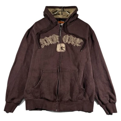 Vintage Y2K AND1 Men's Basketball Full-Zip Hoodie Jacket Brown/Tan (Medium) - Image 1 of 4
