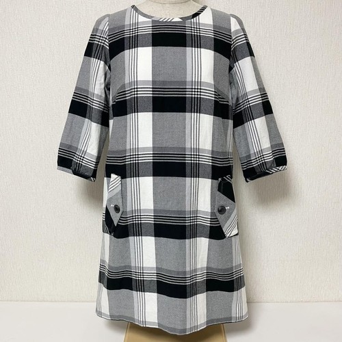 Burberry Blue Label Mini Abito Nova Check Nero Bianco Cotone 38 M (US:S) 046555d